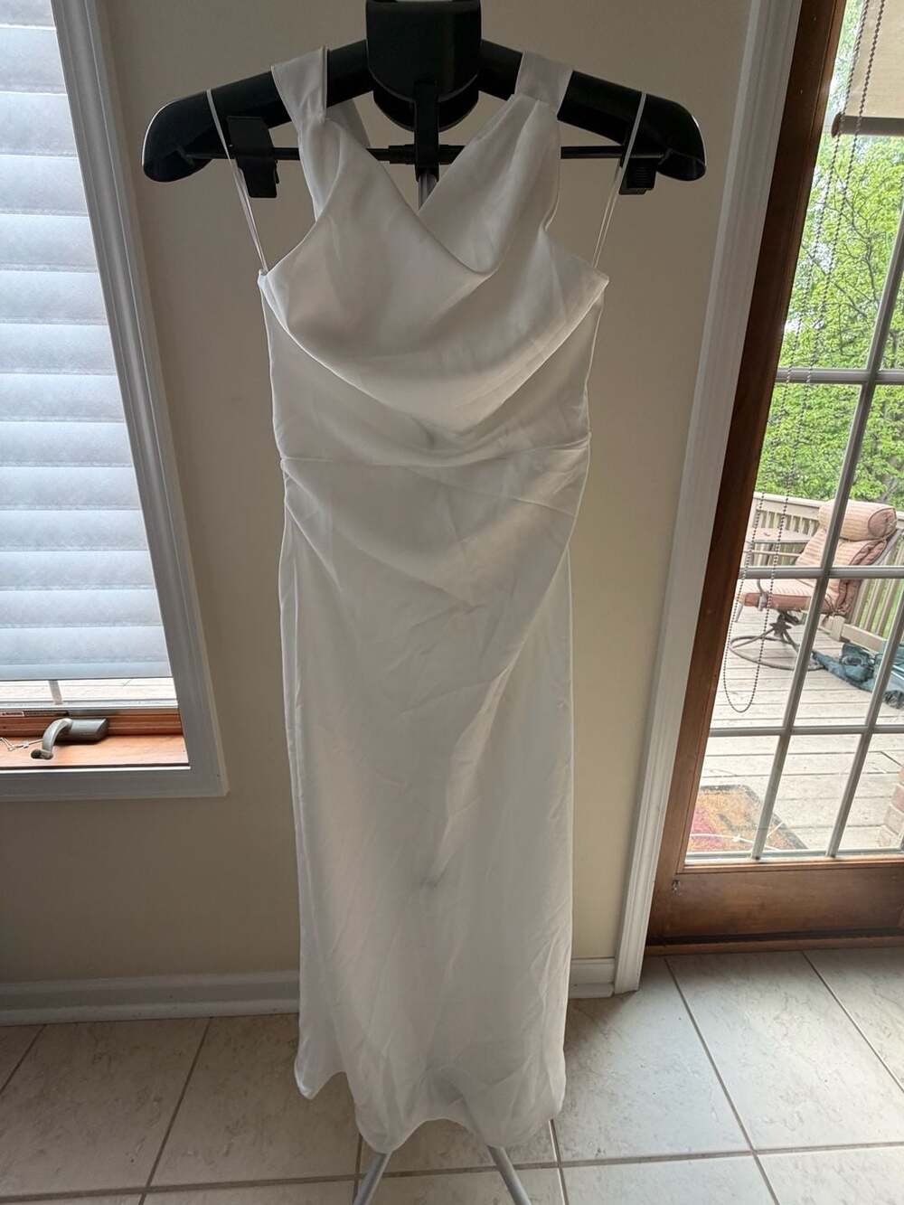 Halfisland White Sleeveless Cowl Neck Maxi Dress Size S